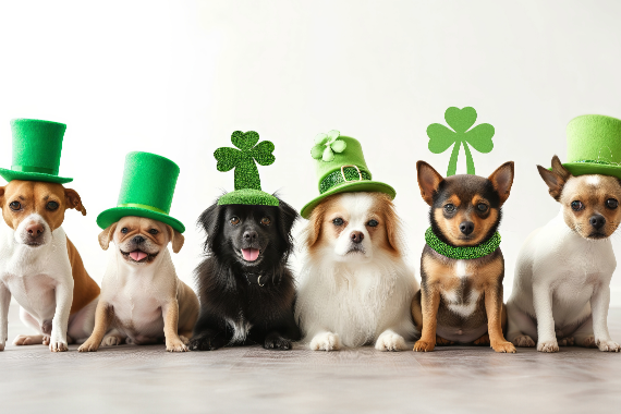 Well groomed puppies in a group